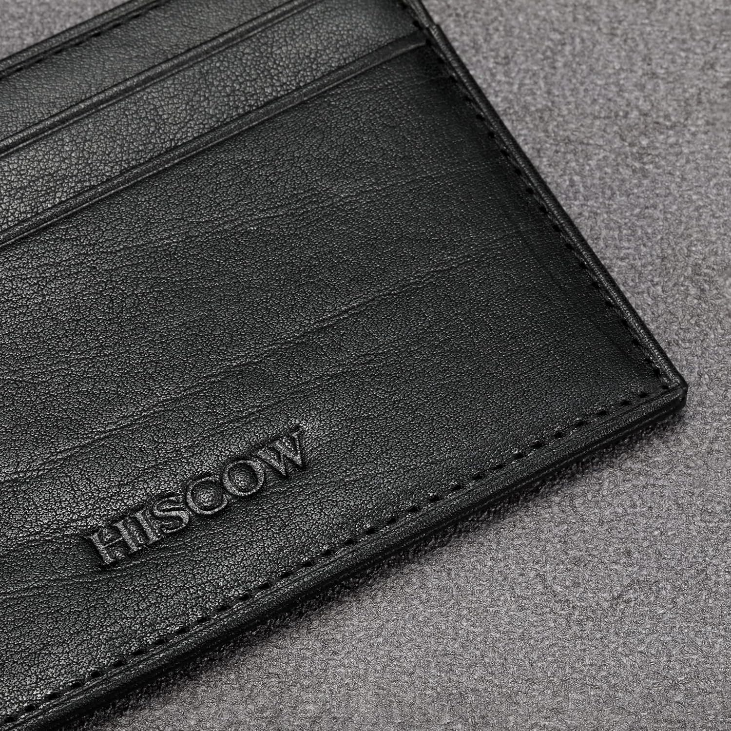 Leather Slim Card Holder, Tiny Small Credit Card Wallet ID Case for Men & Women (Black Vegetable-Tanned Leather)