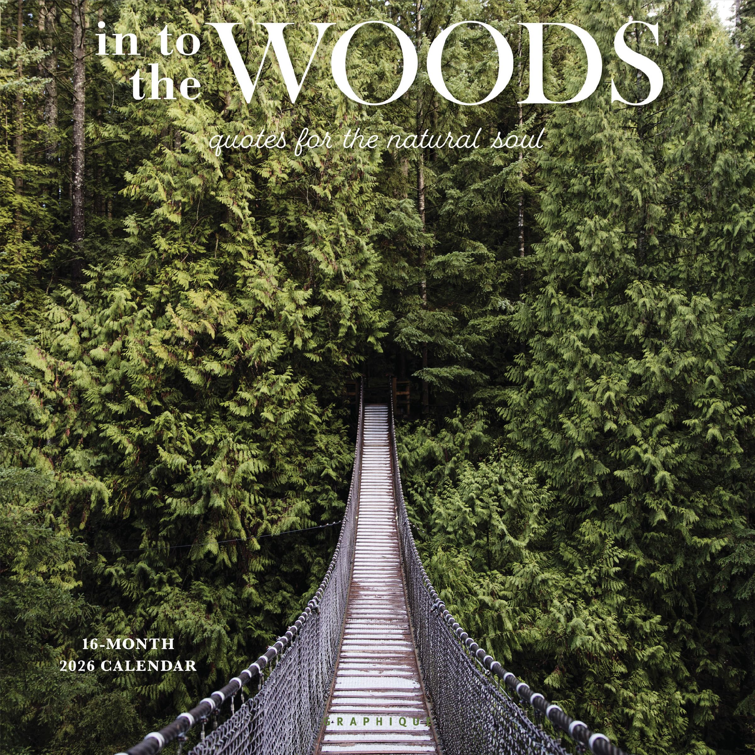 Graphique 2026 Into the Woods Wall Calendar | 12” x 12” | Thick Paper | Home & Office Organizer | Large Monthly Grid | 3 Languages & Marked Holidays | 4 Month Preview Page for 2027