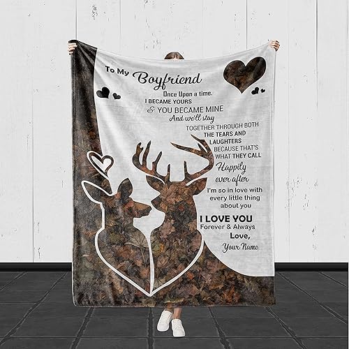 Miniatura 2 de Launchigo Mantas personalizadas con texto en inglés I Love You from Girlfriend. Mantas de sherpa cálidas para regalo de cumpleaños, San Valentín y