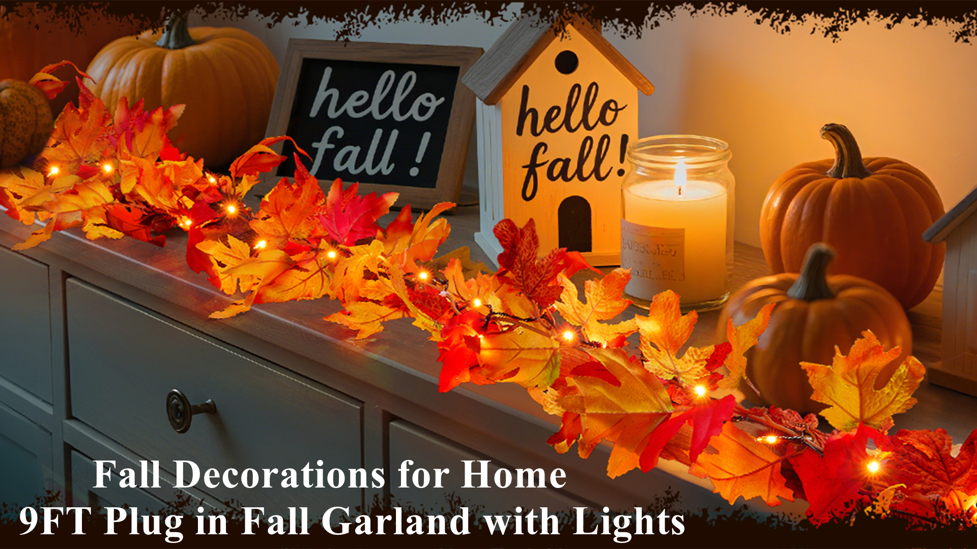 Fall Decor Fall Decorations For Home 9FT Plug In Fall