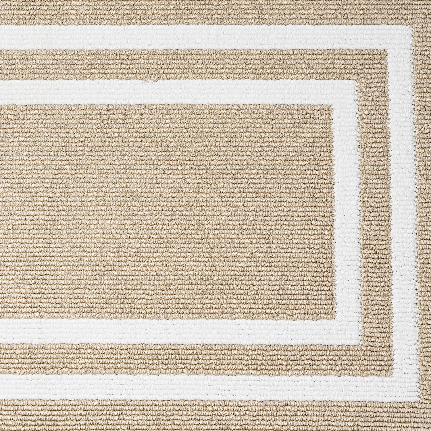 Creative Home Ideas – Tufted Runner - Double Line Border Rug - Modern Home Décor - Washable Rug - Accent Carpet for Entryway & Hallway - Measures 26" x 60" - Berber and White
