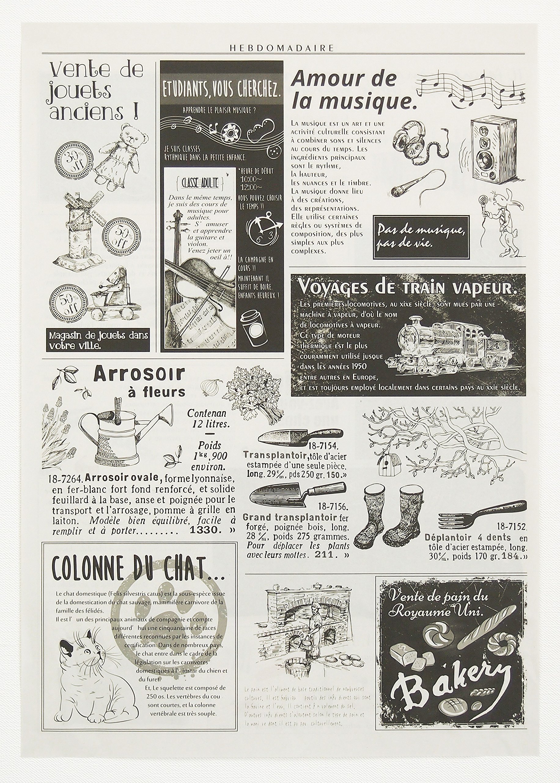 Amazon | 包装紙 おしゃれ フランス新聞紙風 25枚入 | ラッピング