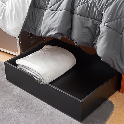 Miniatura 6 de The Storage MAX - Organizador de madera para debajo de la cama con ruedas, color negro