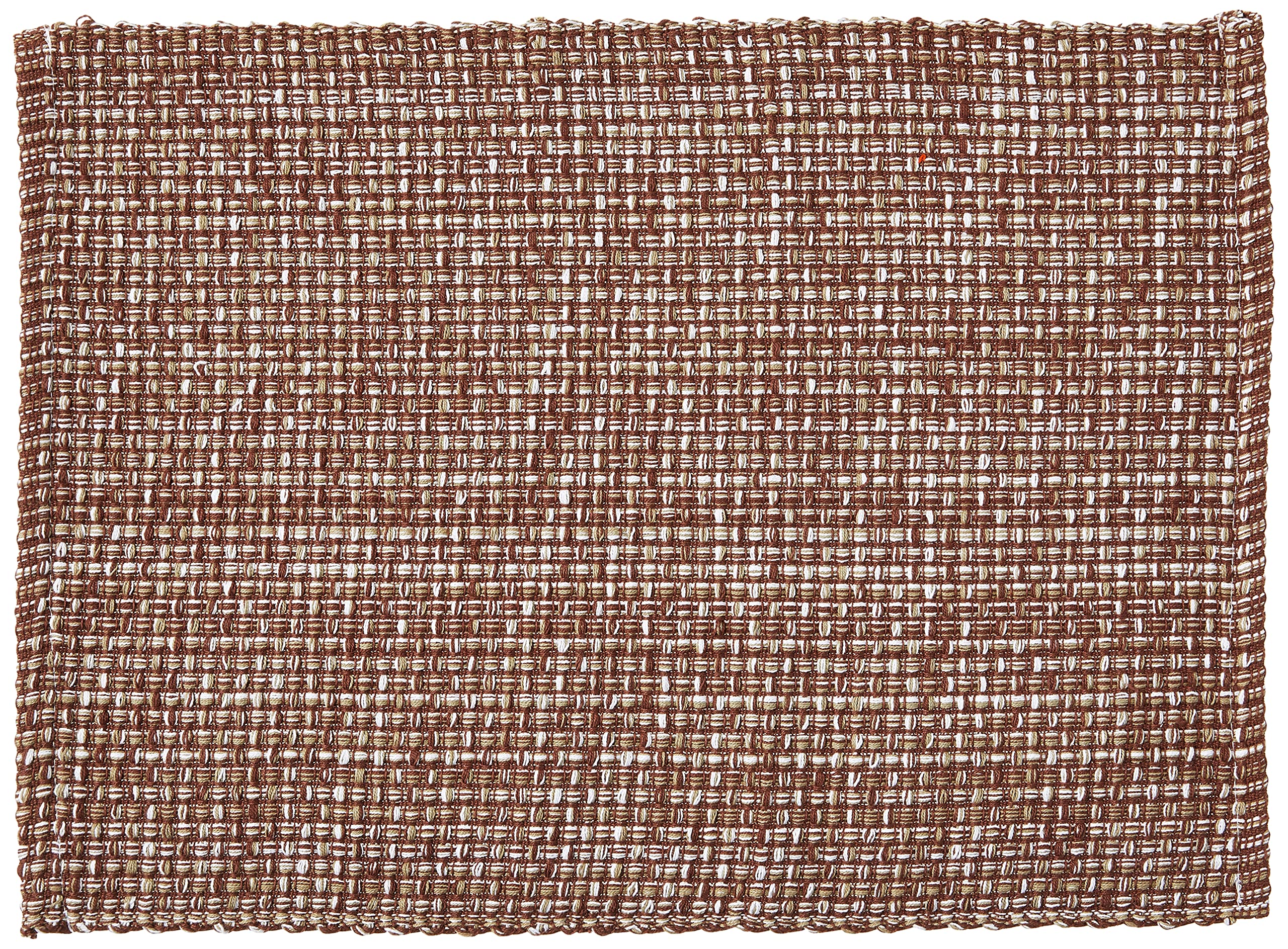 Lot de 12 Sets de Table rectangulaires 100% Coton pour Tables de Salle à Manger, Tissu tissé Bicolore, 25,4 x 48,3 cm, Chocolat
