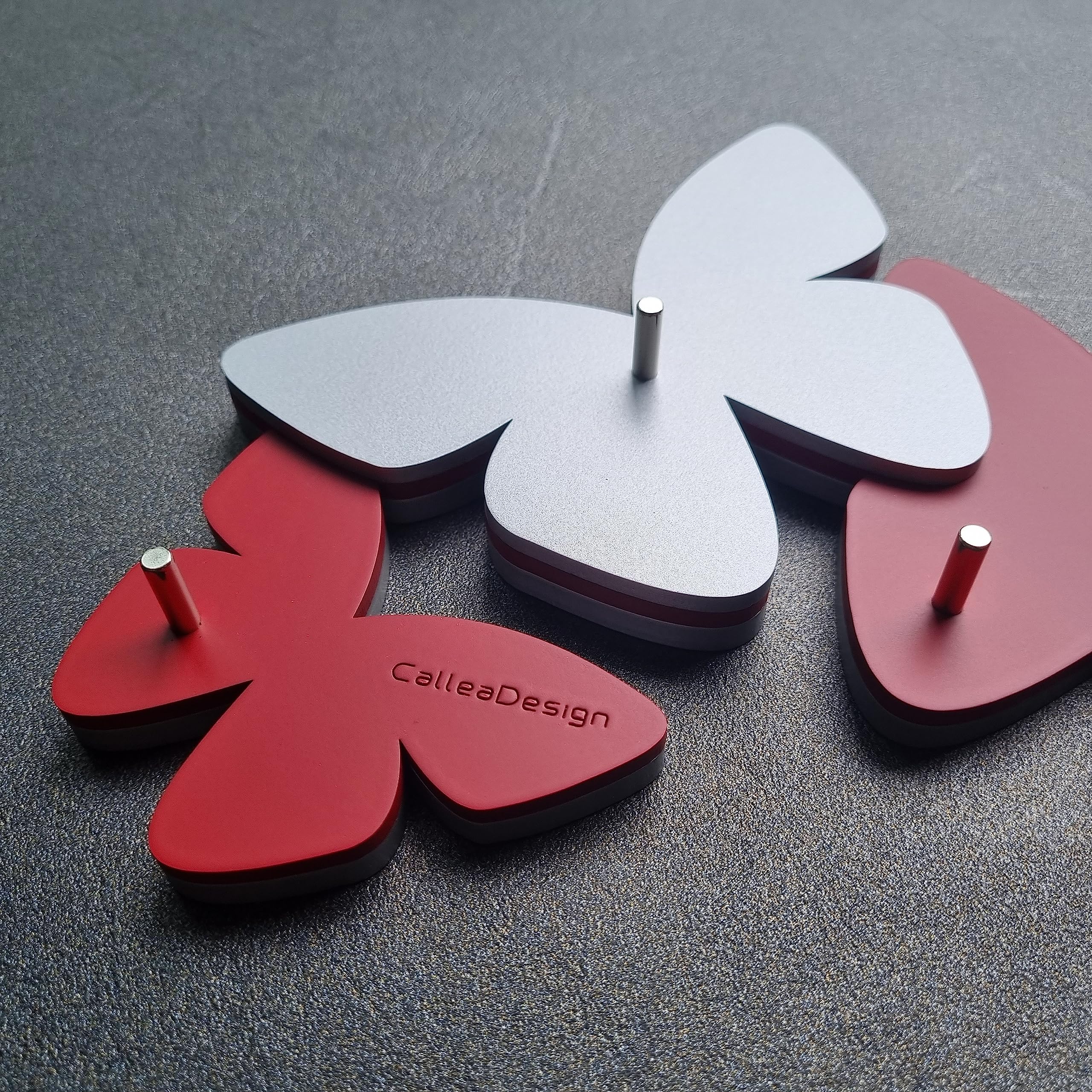 CalleaDesign - Portachiavi da parete Farfalle, Colore: Rubino
