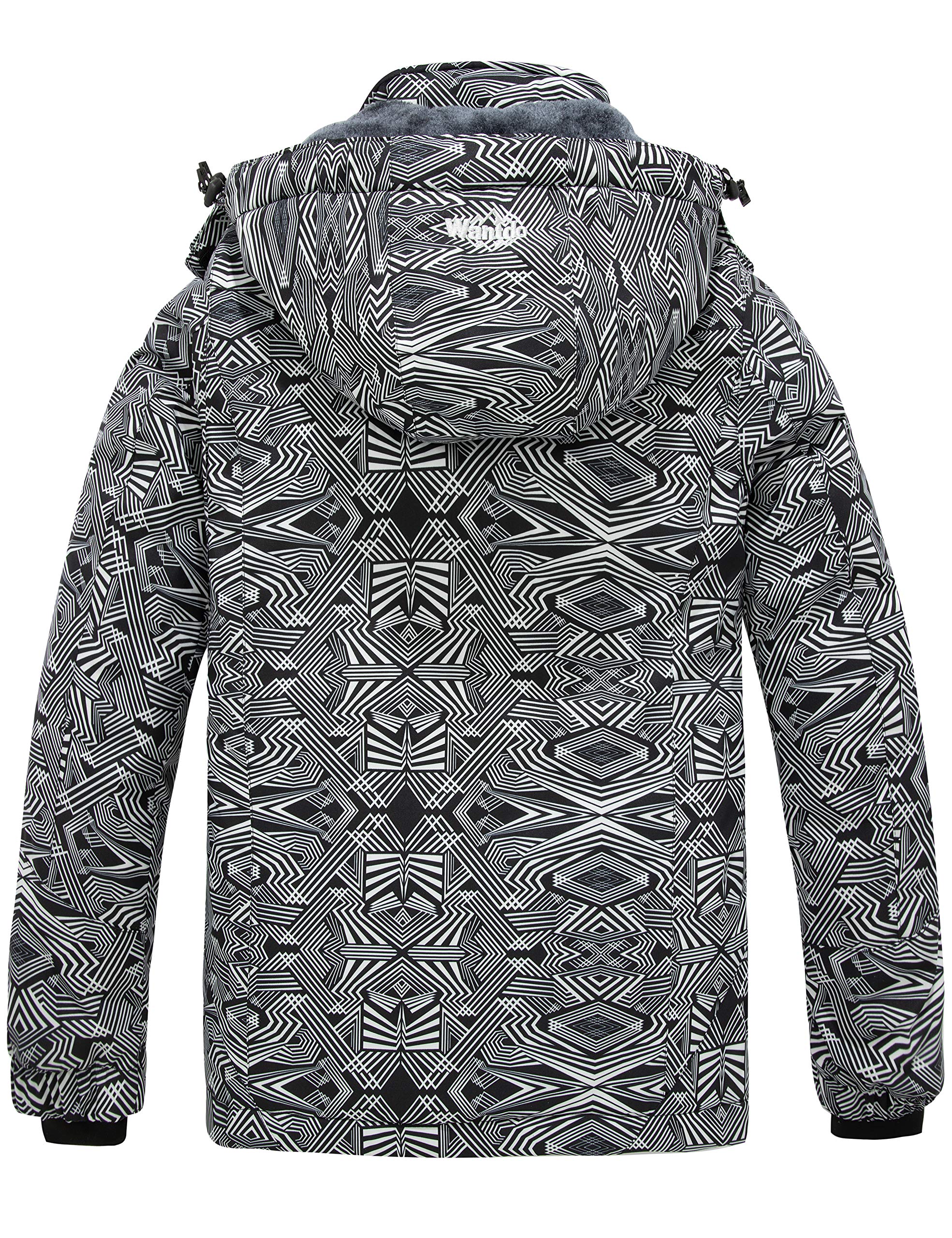 Wantdo Giacca da Sci Montagna Invernale Parka da Neve Caldo con Cappuccio Cappotto da Snowboard Giubbotto da Escursionismo Impermeabile Donna