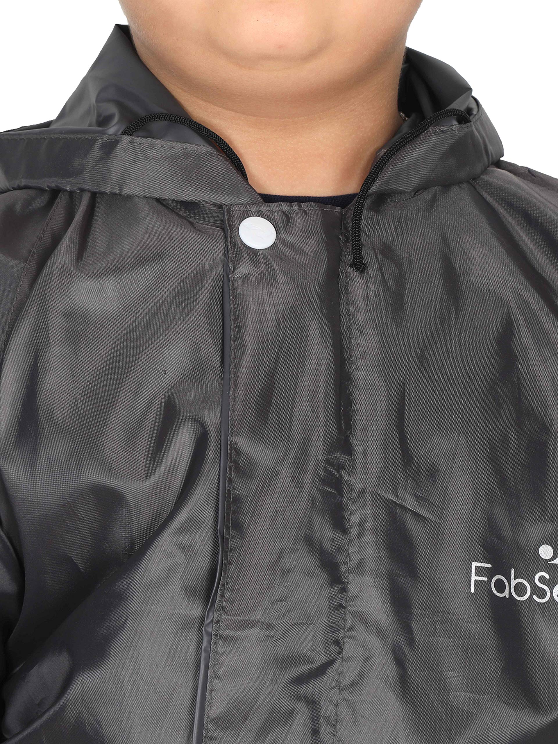 FabSeasons solid waterproof Raincoat set of pant & top for kids with hood, Age 4-5 Years 2