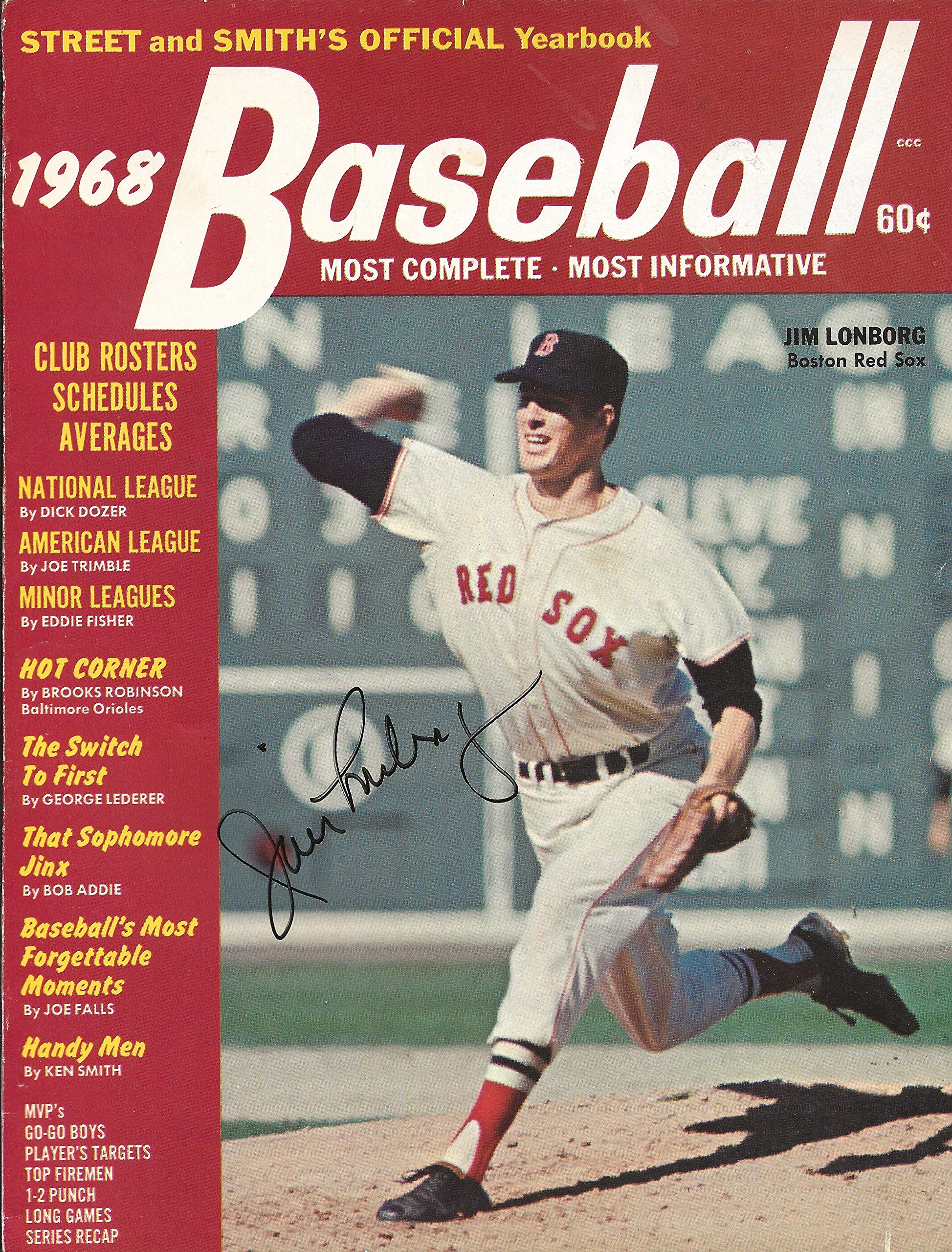 Jim Lonborg Signed 1968 Street & Smith's Baseball Yearbook Boston Red Sox  at Amazon's Sports Collectibles Store