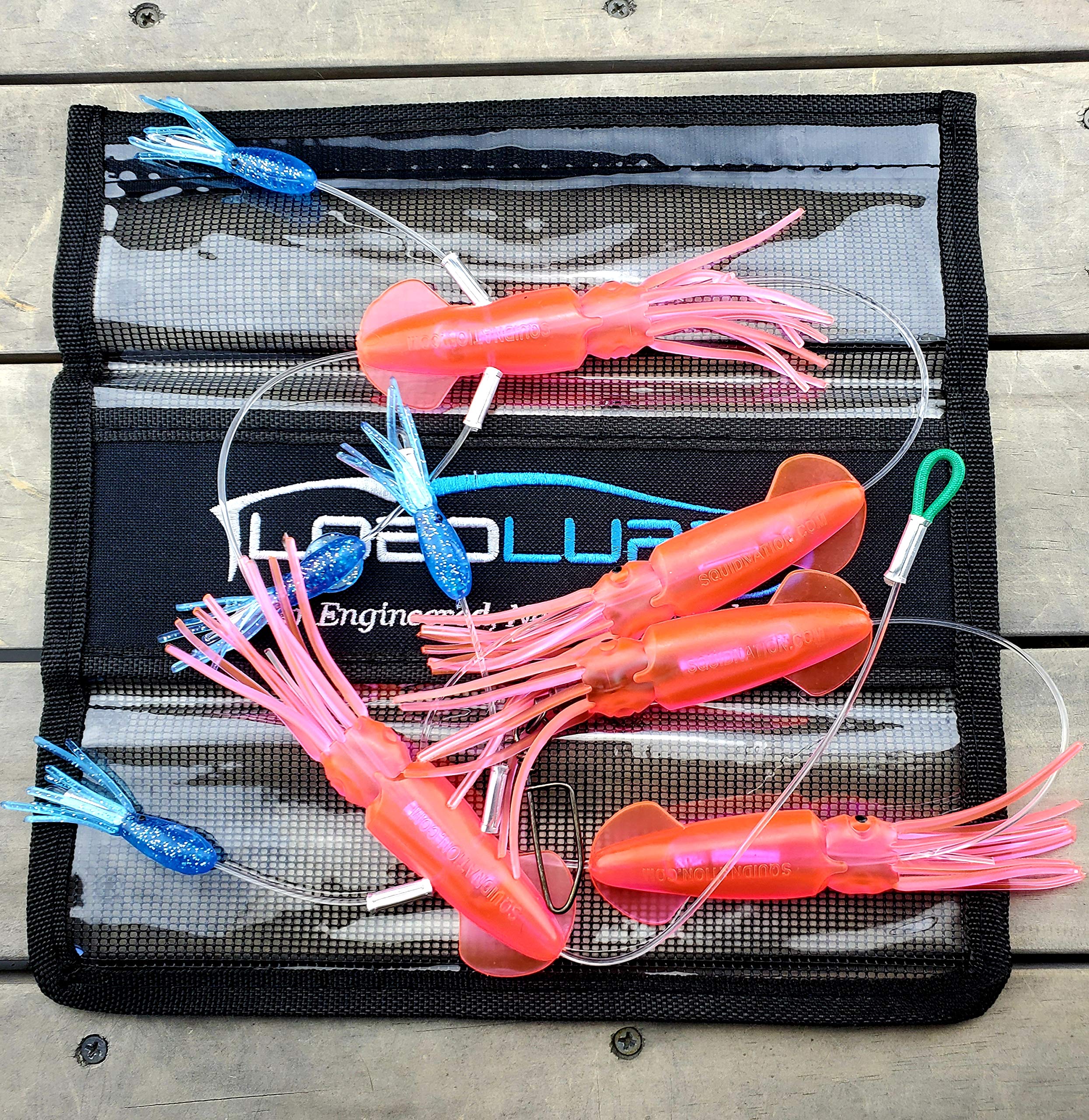 Squidnation Game Fish Mini Flippy Floppy Fishing Daisy Chain Tuna & Marlin (Pink & Carolina Blue)