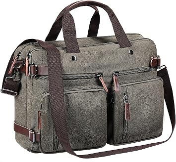 TECOOL 13-14 Pulgadas Mochila Ordenador Portatil, Convertible Hombres Bolsa  de Mensajero Lona Bolso Bandolera Multifunción Mujer Cartera de Mano  Negocio Trabajo Diario Viaje Escolares - Gris : Amazon.es: Informática