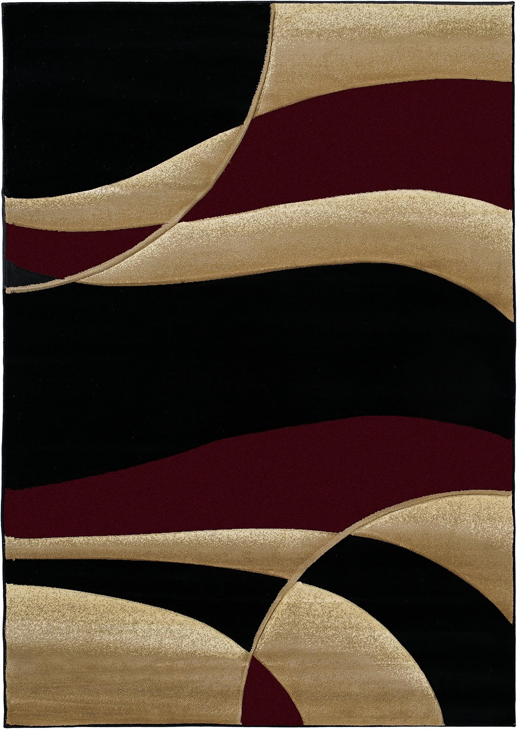 United Weavers Contours Avalon Area Rug, Burgundy, 5'3" x 7'6", Contemporary Indoor Rug with Jute Backing