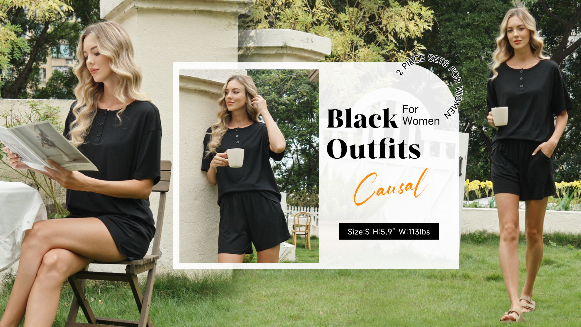 WIHOLL Matching Sets Women Clothing Summer Two Piece Short Sets Travel Vacation Cruise Holiday Outfits for Women 2 Piece Lounge Wear Sweatsuits Womens Clothes 2026 Fashion Black S : Clothing, Shoes