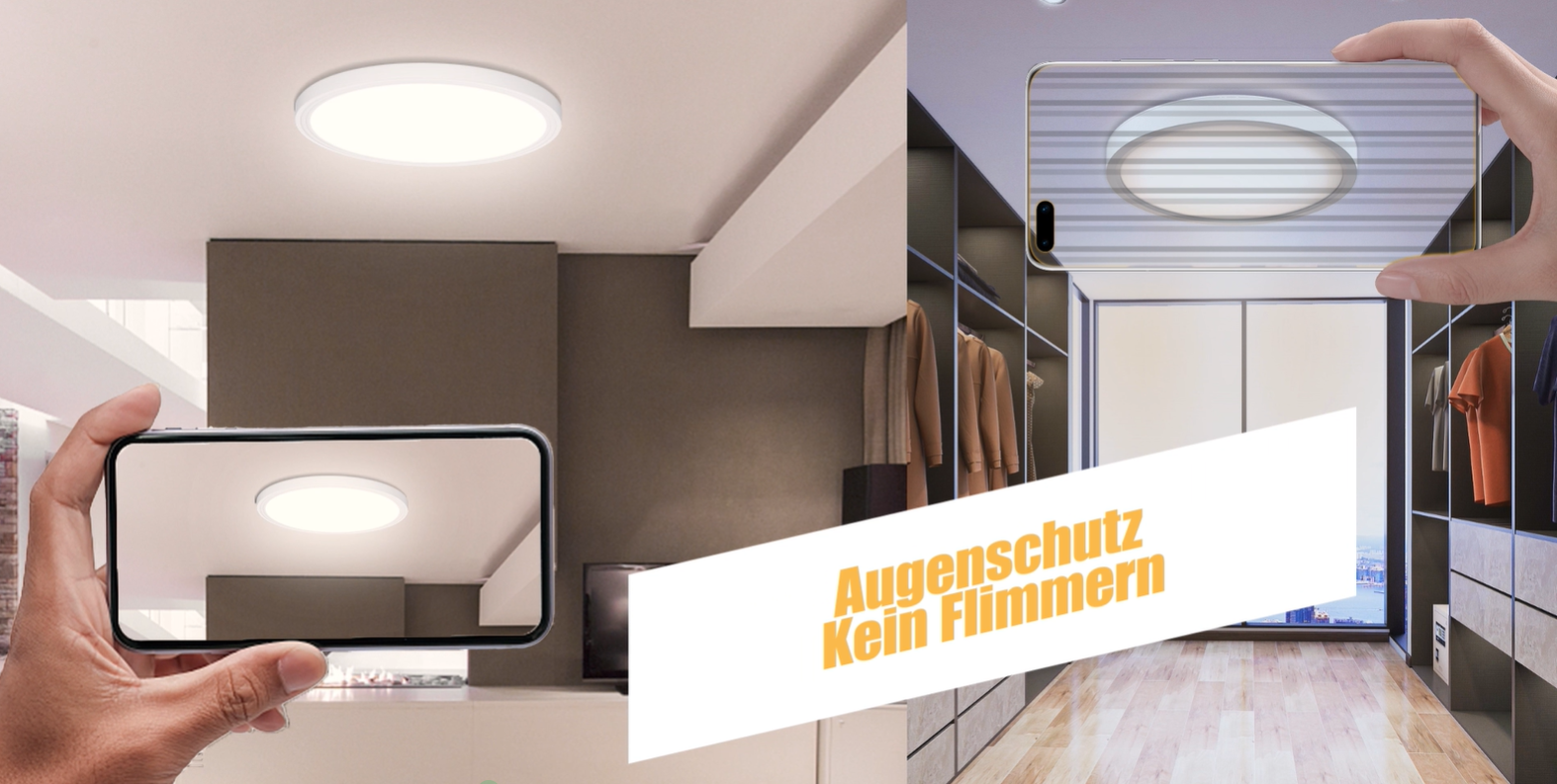 LED Deckenleuchte Bad Rund Badezimmer-Lampe Flach IP44 Schlafzimmer