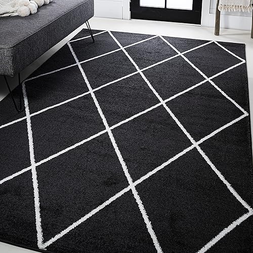 JONATHAN Y SEU102A-8 Cole - Alfombra minimalista de enrejado de diamantes para interiores, moderna, contemporánea, casual, fácil limpieza,