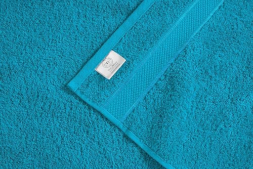 Miniatura 6 de Juego de 6 toallas de agua 100% algodón para baño, toallas de baño aguamarina, toallas de mano aguamarina, toallas de algodón altamente absorbentes