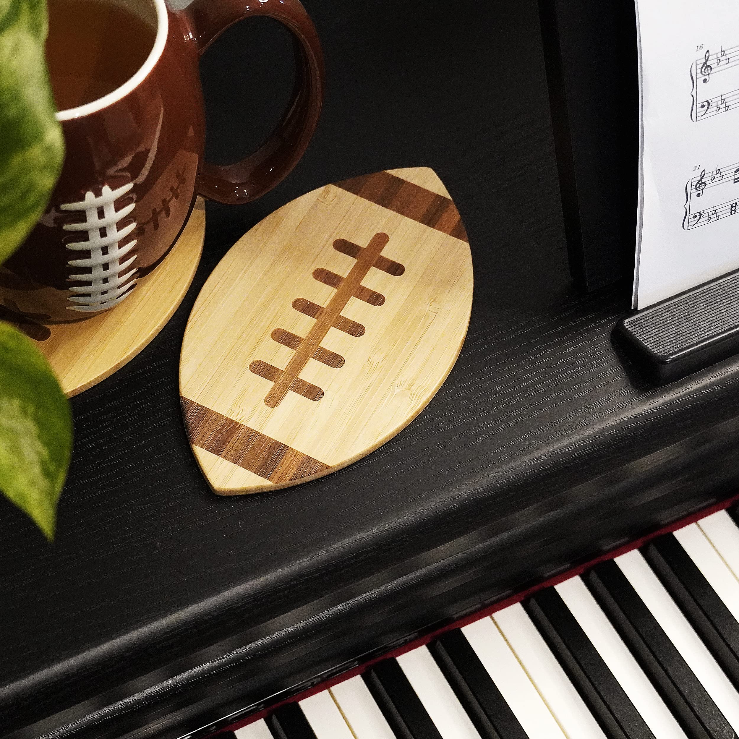 American Football Schneidebrett Aus Bambus Holz Mit Spielfeld