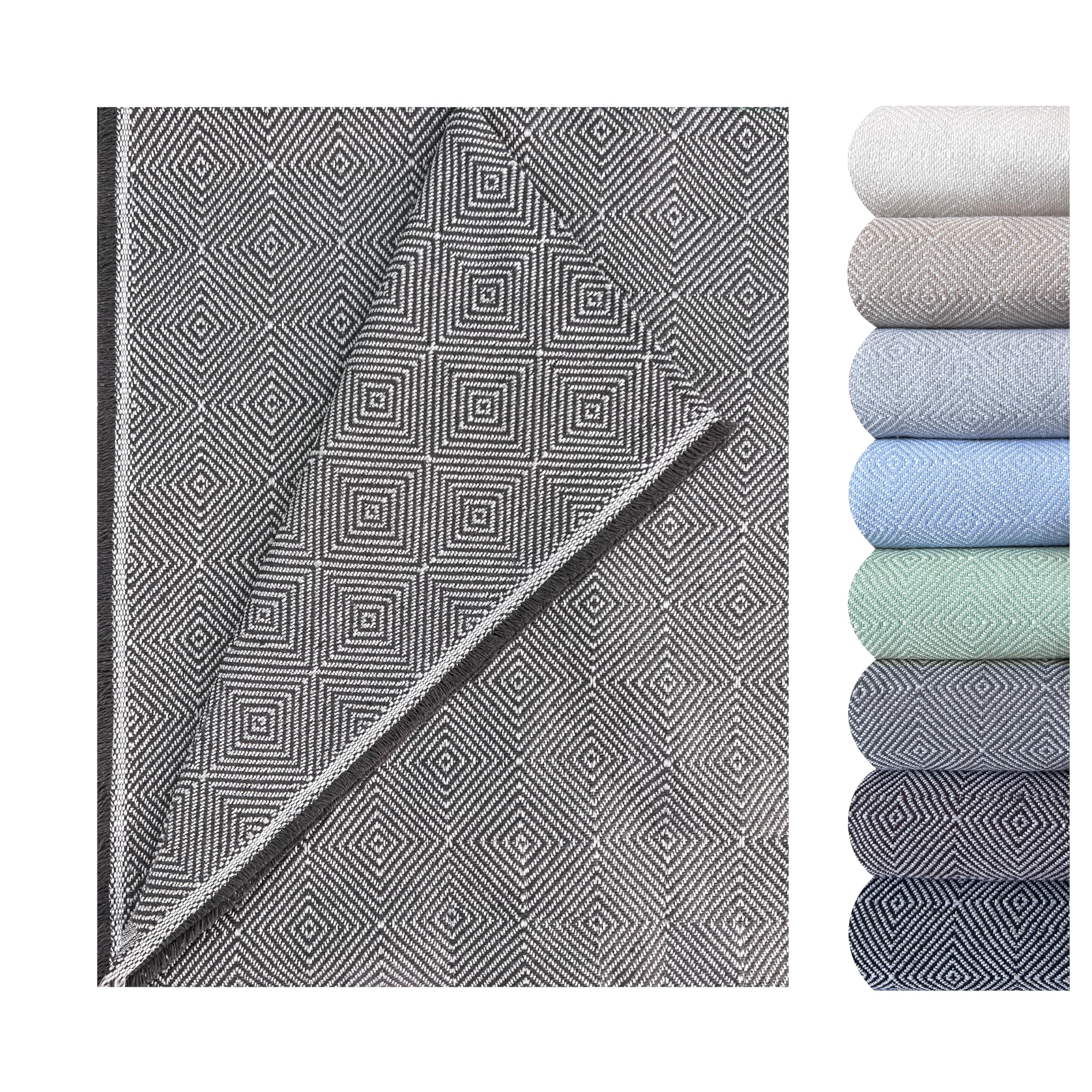 GFD – Colcha Multiusos OBI para Sofa y Cama, Cubre Sofa, Plaid Sofa, Plaid Cama, Jarapas para Sofas, Foulard Sofa, Manta Cubre Sofa, Colcha Sofa (Gris, 230 x 290)