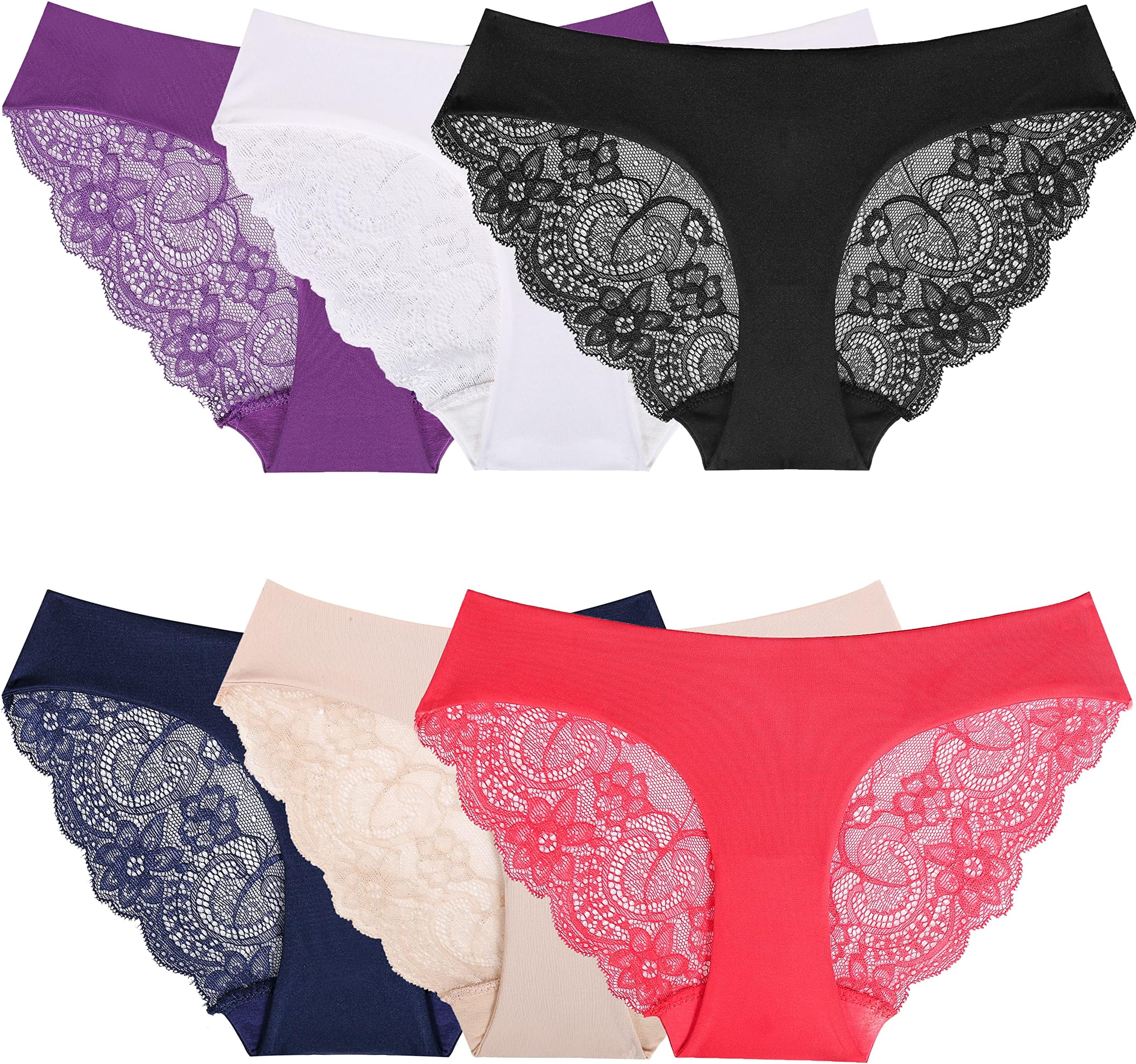 KingfungWomens Invisible Seamless Bikini Underwear Half Back Coverage Panties