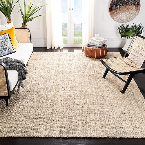 SAFAVIEH Natural Fiber Collection NF730B - Alfombra de yute hecha a mano de 9 x 12 pies color verde y gris SAFAVIEH Natural Fiber Collection NF730B - Alfombra de yute hecha a mano de 9 x 12 pies color verde y gris
