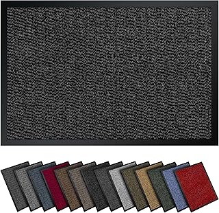 Gentle North Hochwertige Fußmatte grau schwarz 118x178cm groß für Innen & Außen - Schmutzfangmatte rutschfest, waschbar & wetterfest - Fussmatte für Eingangsbereich & Aussenbereich - Läufer Flur dünn