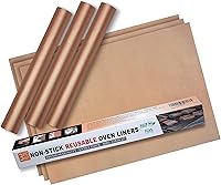 Emaania Oven Liners 3 Pack - Non-Stick Reusable Mats for Bottom of Electric & Gas Ovens, Heat Resistant up to 500°F