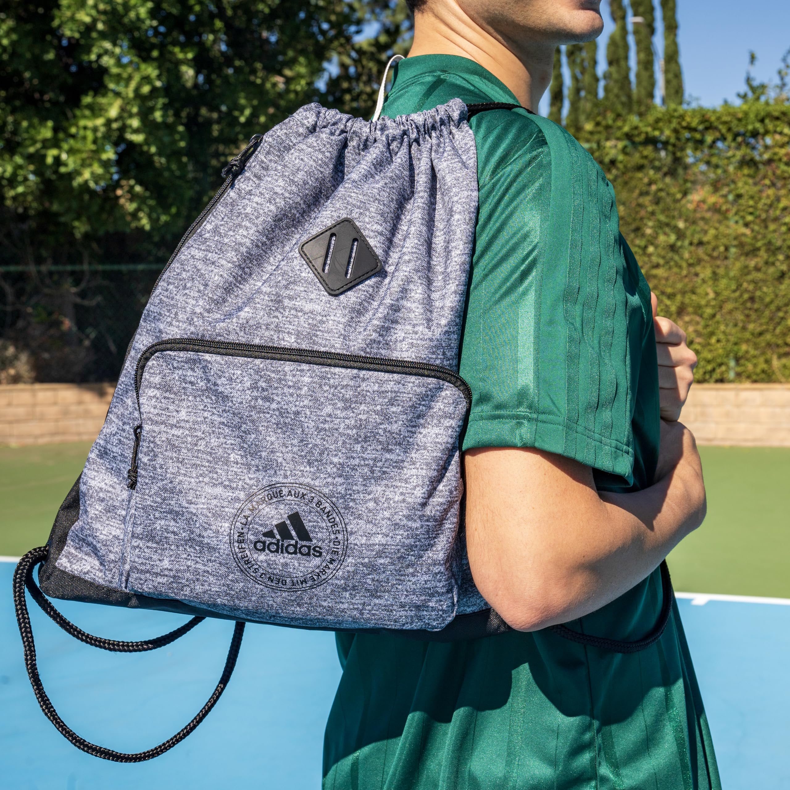 adidas Borsa a sacco, Twill Onix Grigio/Nero, One Size, Classic 3s 2.0 Sackpack