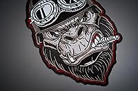 Vista 2 de Gorilla Pista - Parche bordado en la espalda grande para chaleco para coser con plancha, multicolor