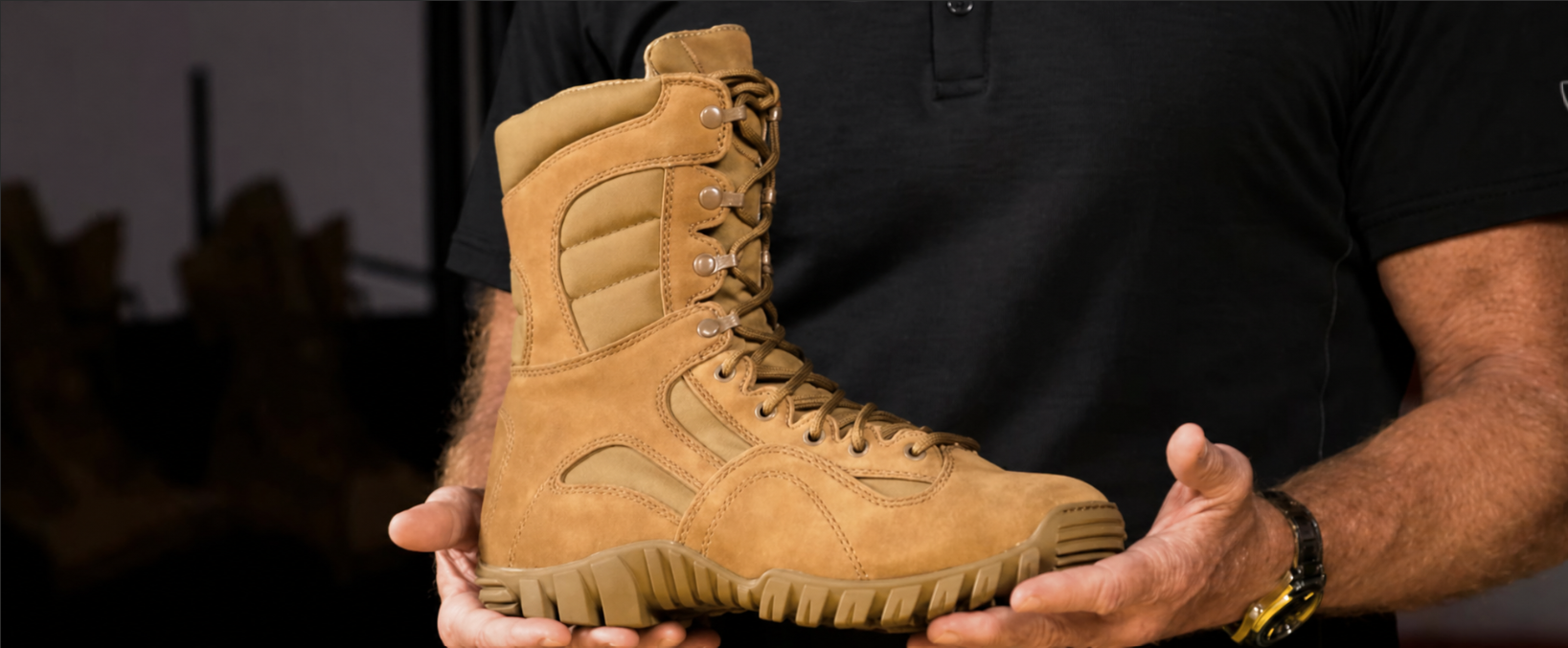 Tactical Research Khyber TR550 Desert Tan Combat Boots Mens Size 7R Vibram‎ Sole TACTICAL RESEARCH Men main image 3