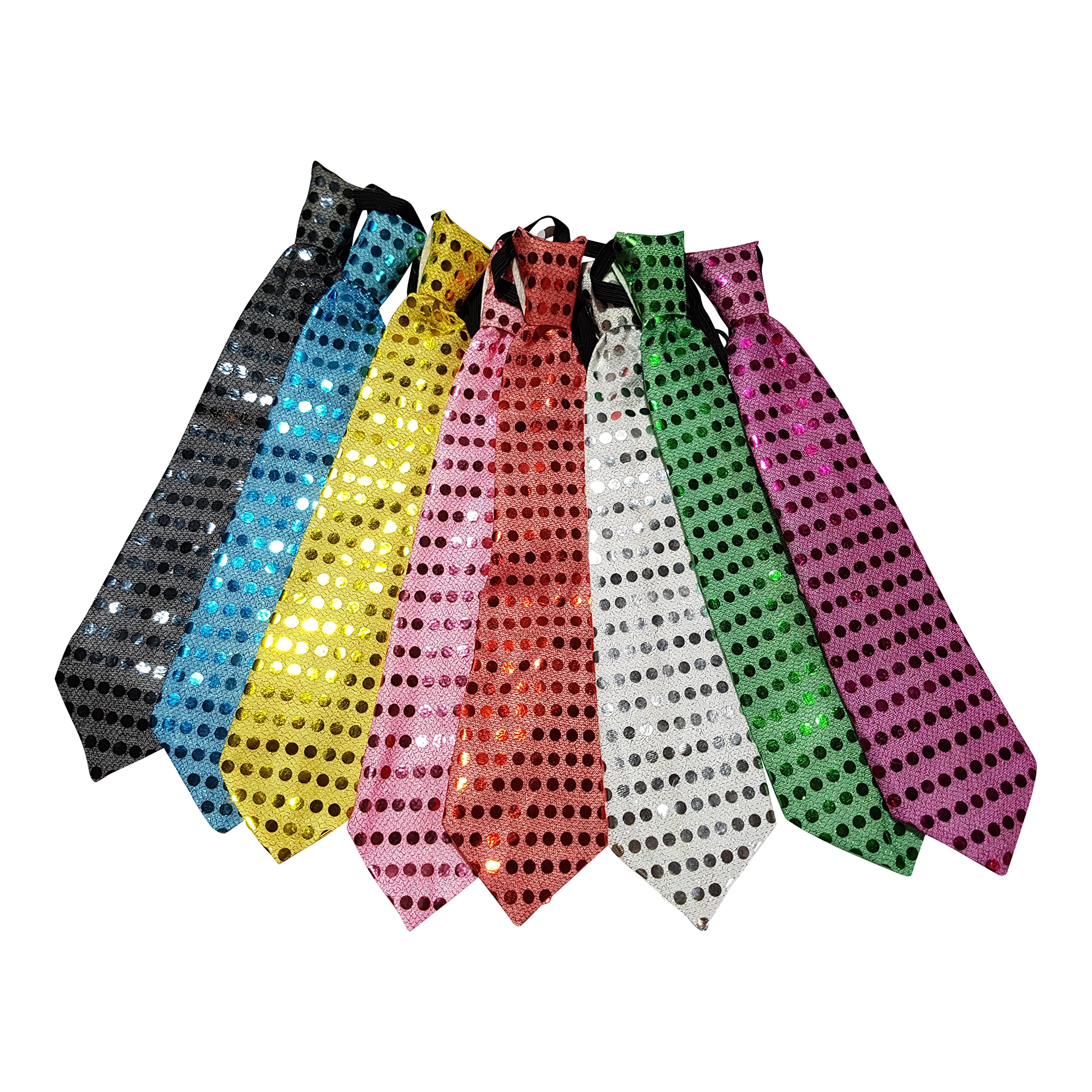 GlowtopiaLED Flashing Neck Ties, Light up any Party, Rave or Disco (6 pack, Mixed)