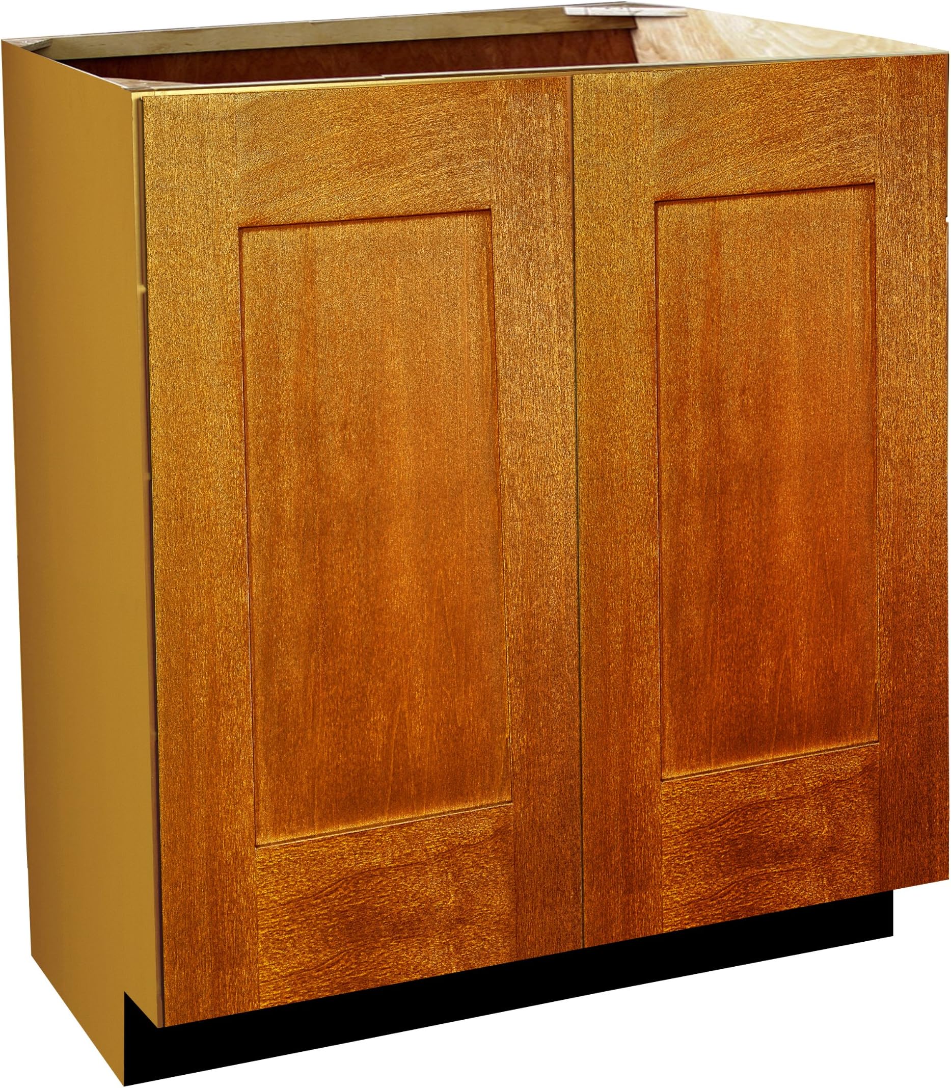 Shaker Panel Door Style Vanity Sink Base with Full Height Doors 30" Wide 21" Deep 34.5" High in a Maple Spice Finish Model VSBFH302134.5-SS
