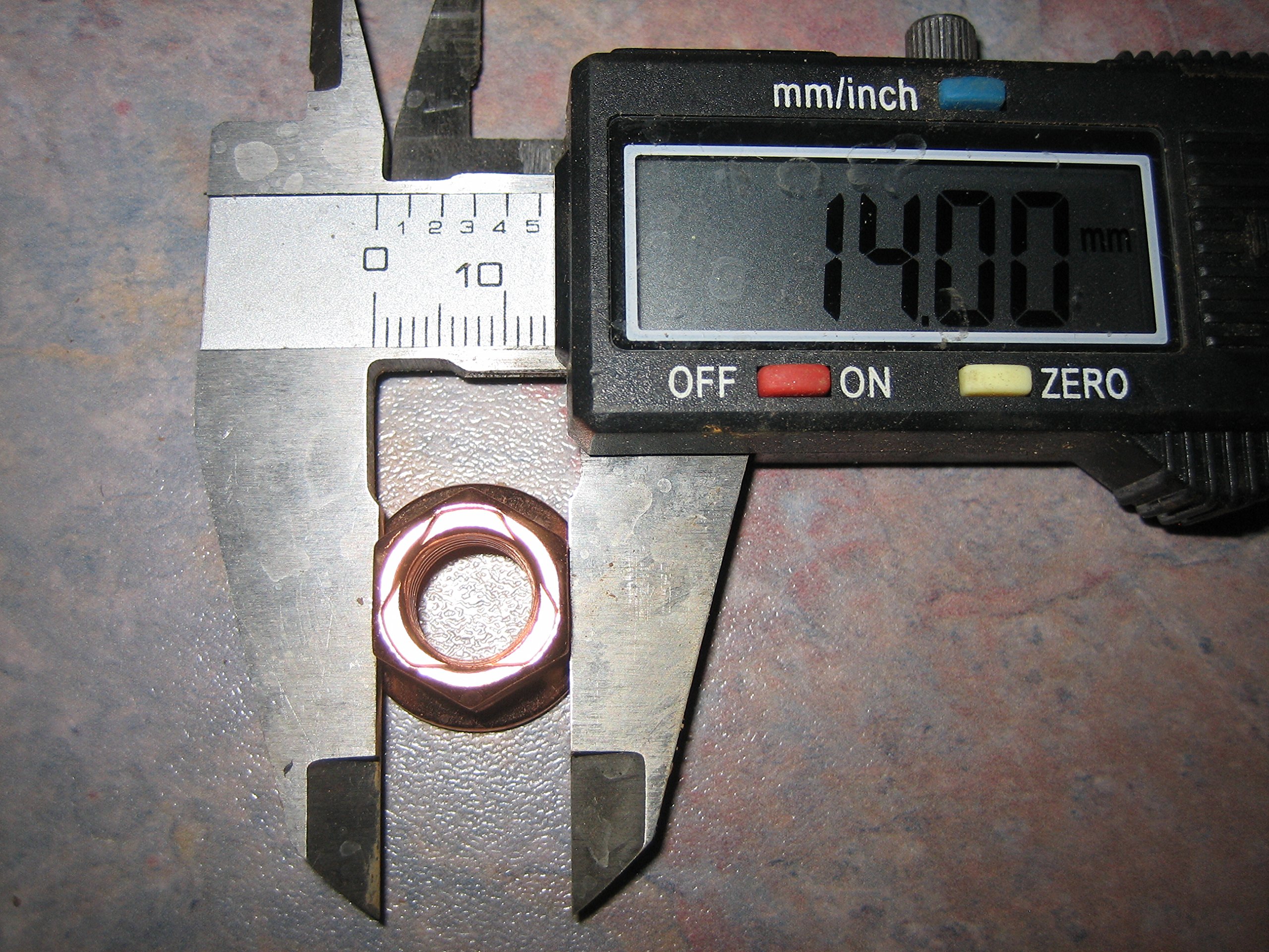 4x M10-1.25 Flange Nut Small Head 14mm Hex Copper Plated Exhaust Lock Nut