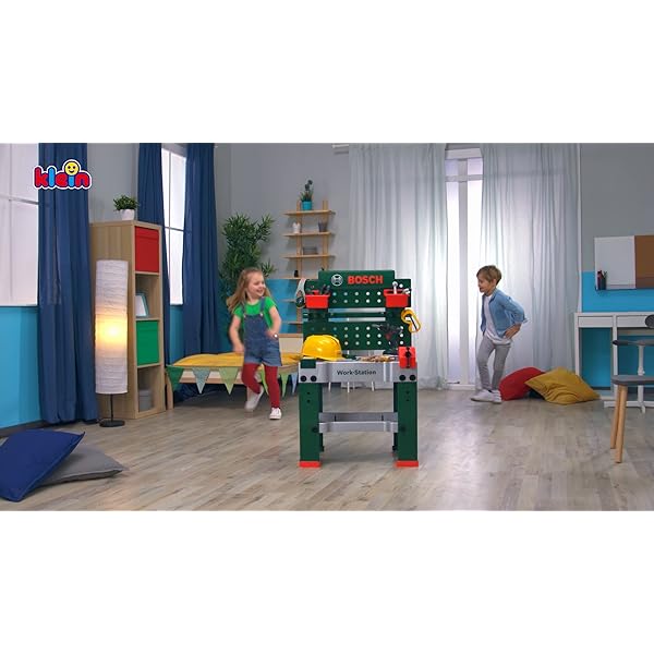 Theo Klein 8456 Bosch Worker Set I Robust chainsaw with light and sound I Incl Helmet and Work Gloves for Role - Playing… – Bild 5