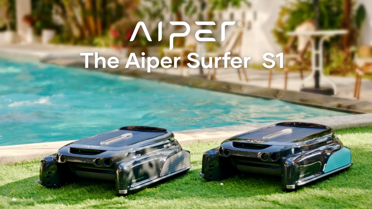 2024 New) AIPER Surfer S1 Solar Powered Robotic Pool Skimmer with