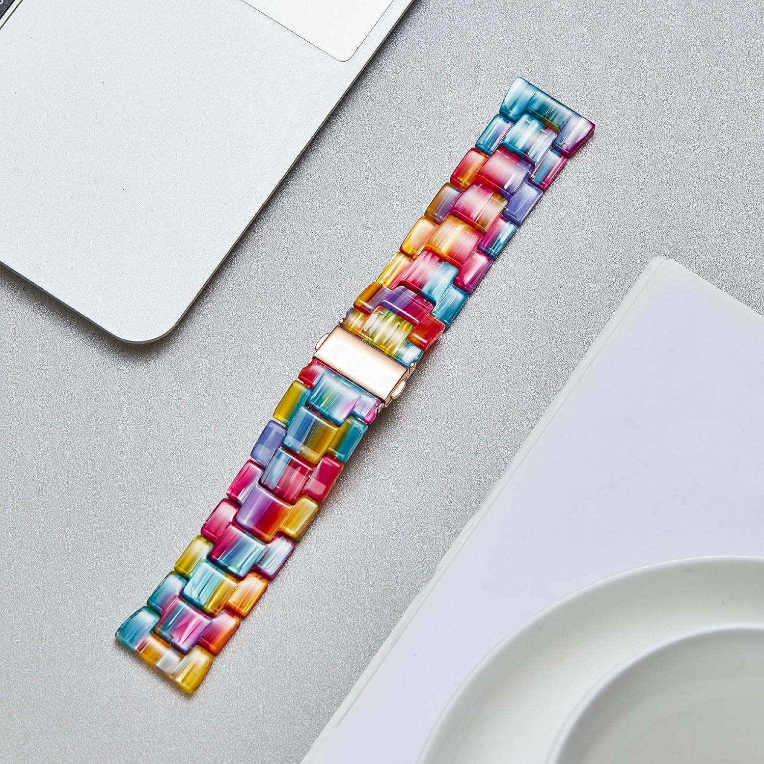 BINLUN Resin Watch Bands Replacement Watch Straps for Men Women 14 Colors Watchbands Lightweight 12/14/16/18/20/22mm Wrist Bands Fashion Skin-Friendly Smart Watch Bracelets
