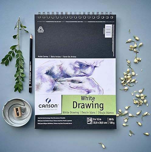 Miniatura 2 de Canson Artist Series - Papel de dibujo, bloc de alambre, 9 x 12 pulgadas, 24 hojas (80 libras4.59 oz), papel de artista para adultos y estudiantes,