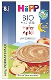 HiPP Bio-Milchbreie ohne Zuckerzusatz, Gute-Nacht-Brei Hafer Apfel, Vorratspackung (4x450g)