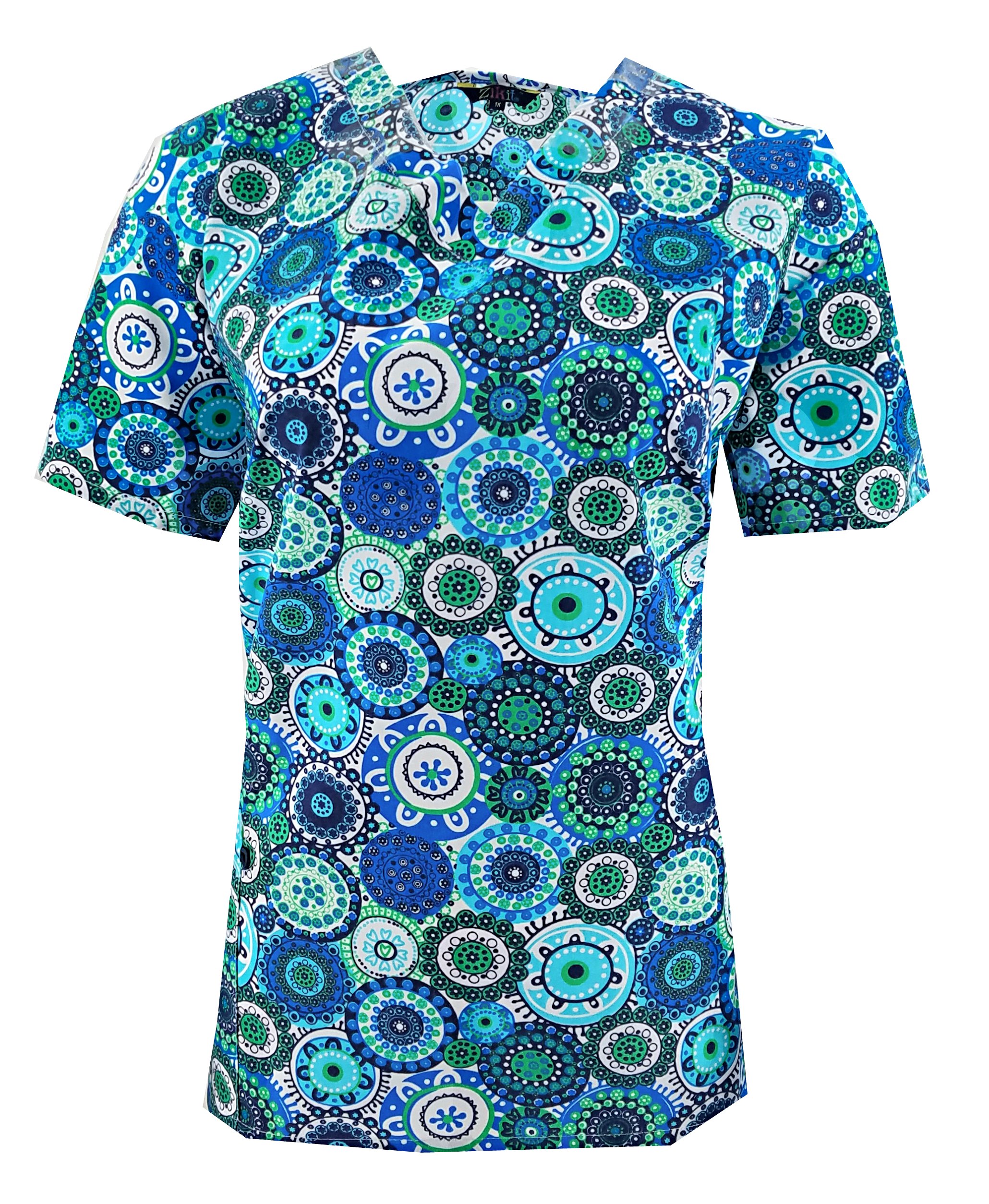 Women's Uniforms Printed Medical Scrub Tops Sizes XS S M L 1X 2X 3X 4X