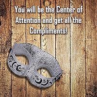 Vista 33 de Máscara de mascarada para hombre, máscara de aspecto antiguo para Halloween, fiesta veneciana, fiesta de máscaras y baile de máscaras