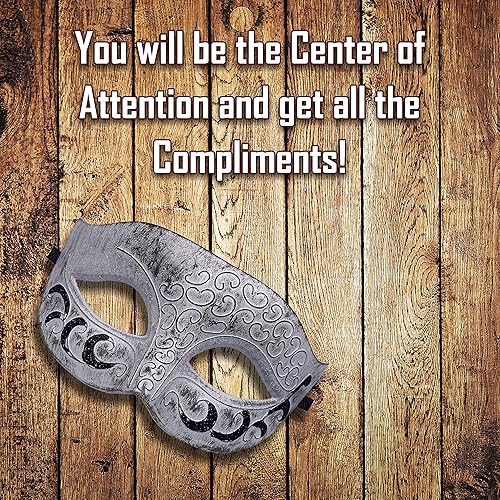 Miniatura 33 de Máscara de mascarada para hombre, máscara de aspecto antiguo para Halloween, fiesta veneciana, fiesta de máscaras y baile de máscaras