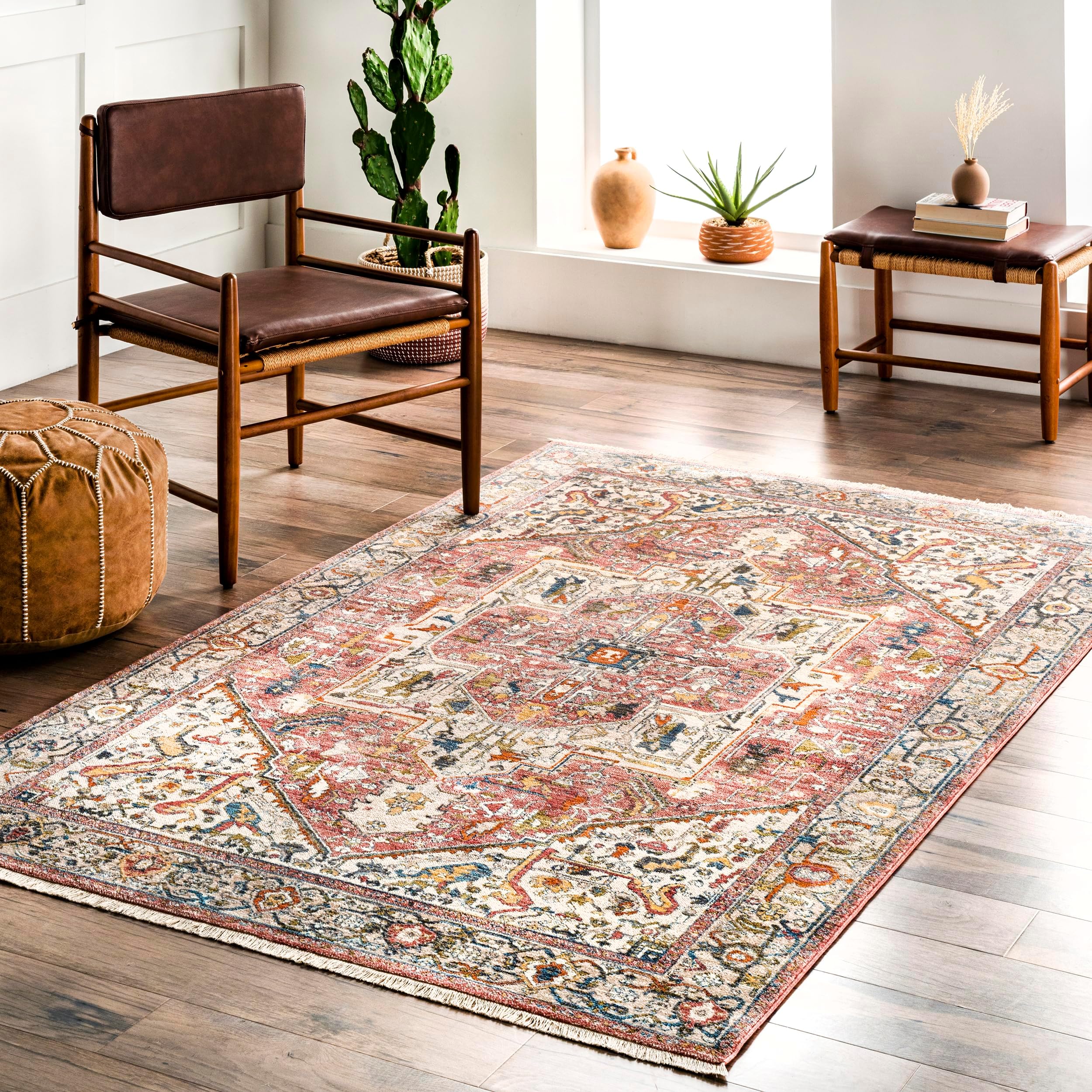 nuLOOM Lenore Vintage Floral Area Rug 8x10 Area Rug