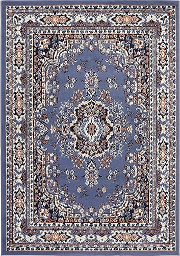 Miniatura 119 de Home Dynamix Premium Sakarya - Tapete tradicional con borde y medallón, gris, tapete rectangular de 7 pies 8 pulgadas x 10 pies 7 pulgadas Azul