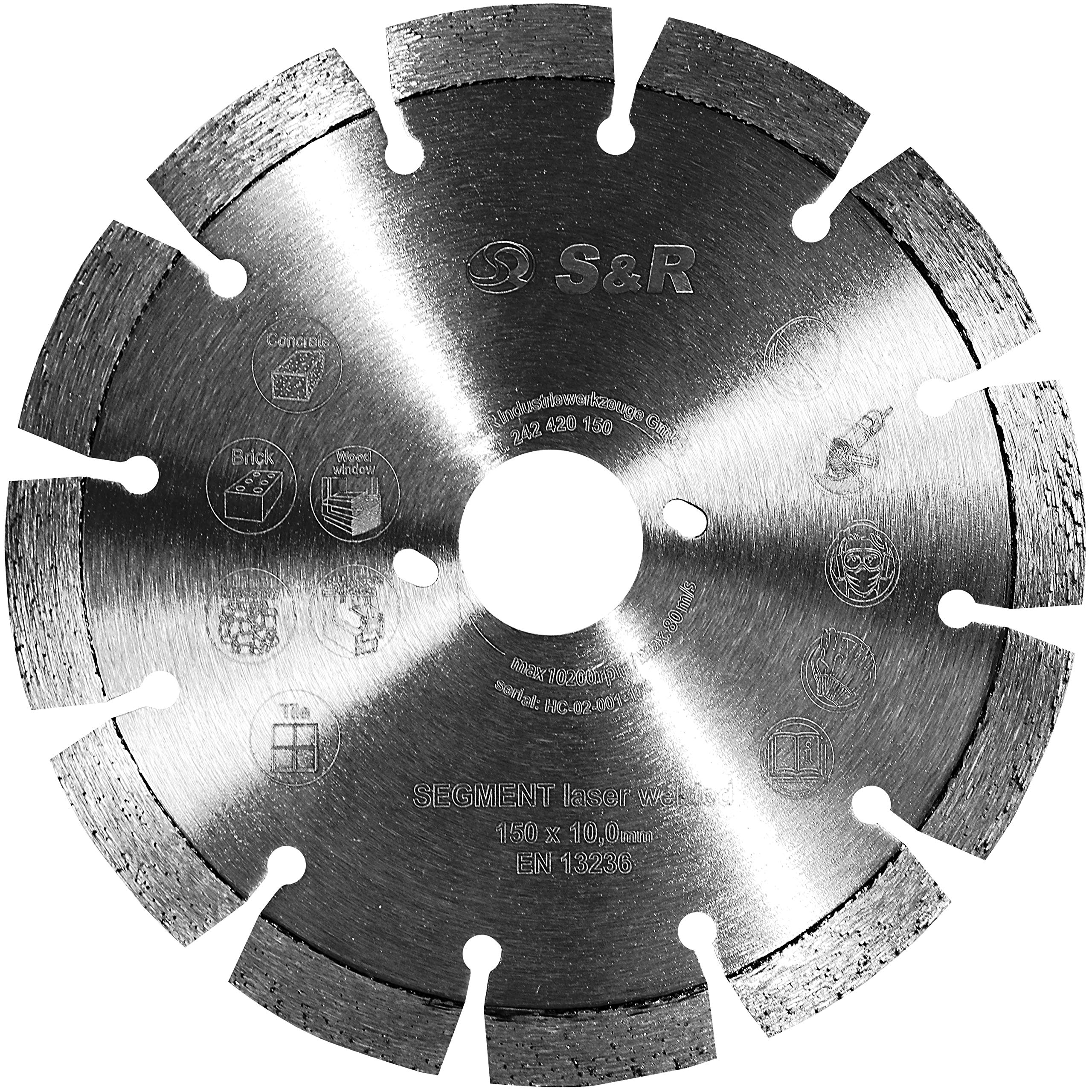 S&R Diamentowa tarcza tnąca 150 mm, segment, do renowacji okno, aluminiowych, drewnianych, plastikowych, betonu, cegły, płytek
