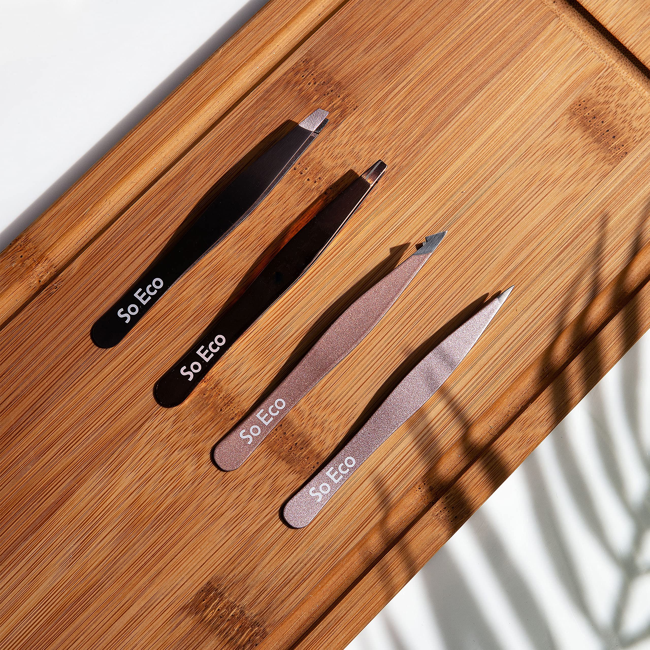 So Eco 4 Piece Tweezer Set - Rose Gold