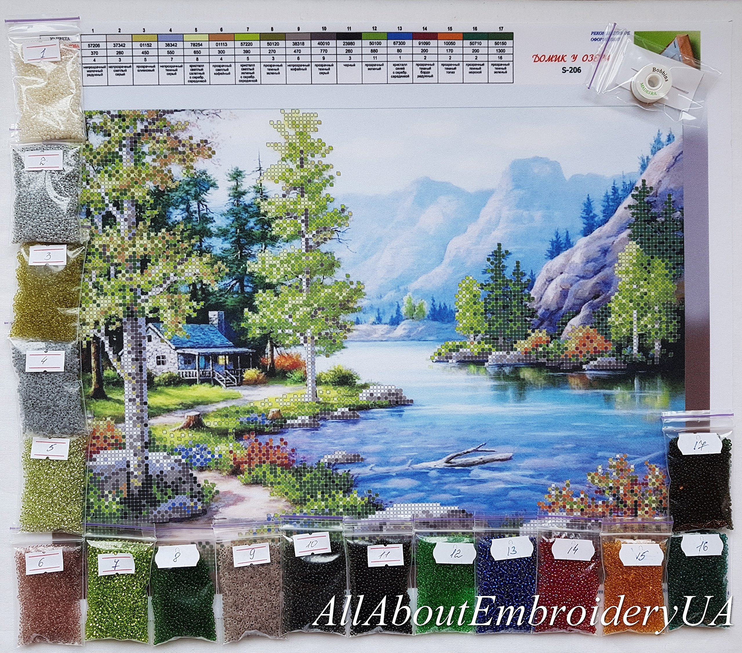 風景画 ビーズ刺繍 長方形 Amazon.co.jp: ビーズポイントキット 山 湖 風景 ビーズ刺繍パターン