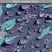 Vista 25 de Ambesonne Tela de Fiesta Popstar por Yarda, Estilo de Dibujos Animados Garabatos Dibujados a Mano Tema Musical Impresión de Arte Lineal, Tela