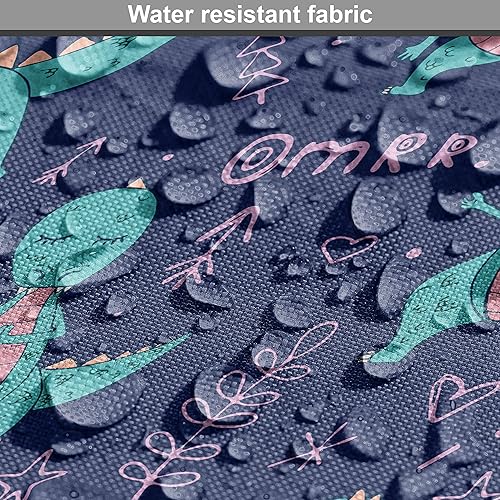 Vista 36 de Ambesonne Tela beige de The Yard, ilustración contemporánea de animales marinos en estilo retro, arte de caballito de mar de cangrejo de pulpo, tela