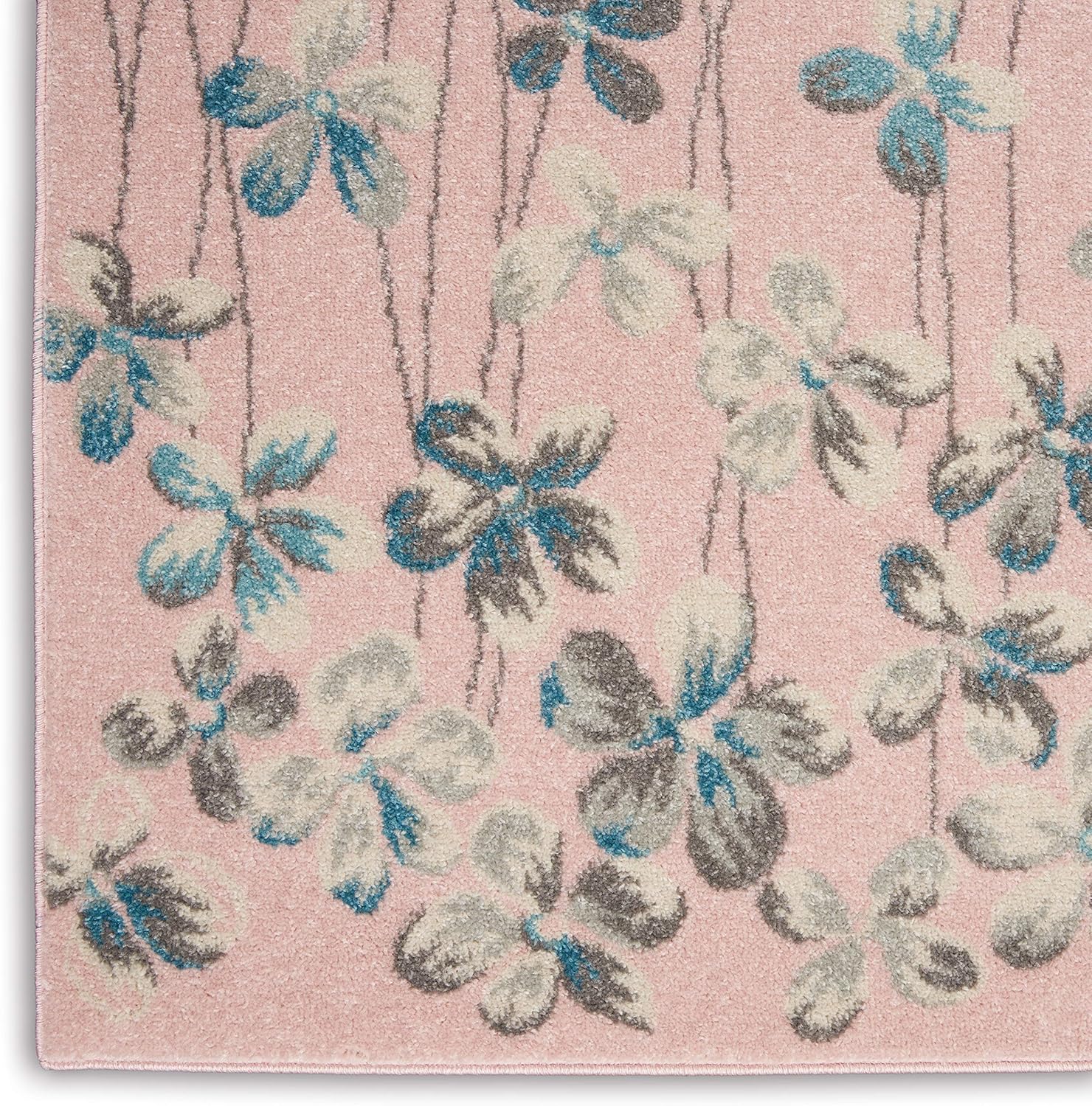 Nourison Home Tranquil Pink 5'3" x 7'3" Area Rug - Easy Clean, Non Shedding, Bed Room, Living Room, Dining Room, Kitchen (5' x 7')