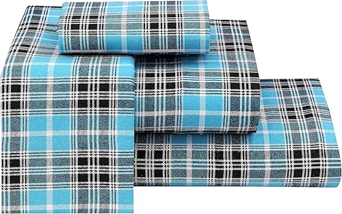 Miniatura 9 de RUVANTI Sábanas de franela de tamaño matrimonial, juego de sábanas de 100% algodón doble cepillado, bolsillos profundos de 16 pulgadas, sábanas