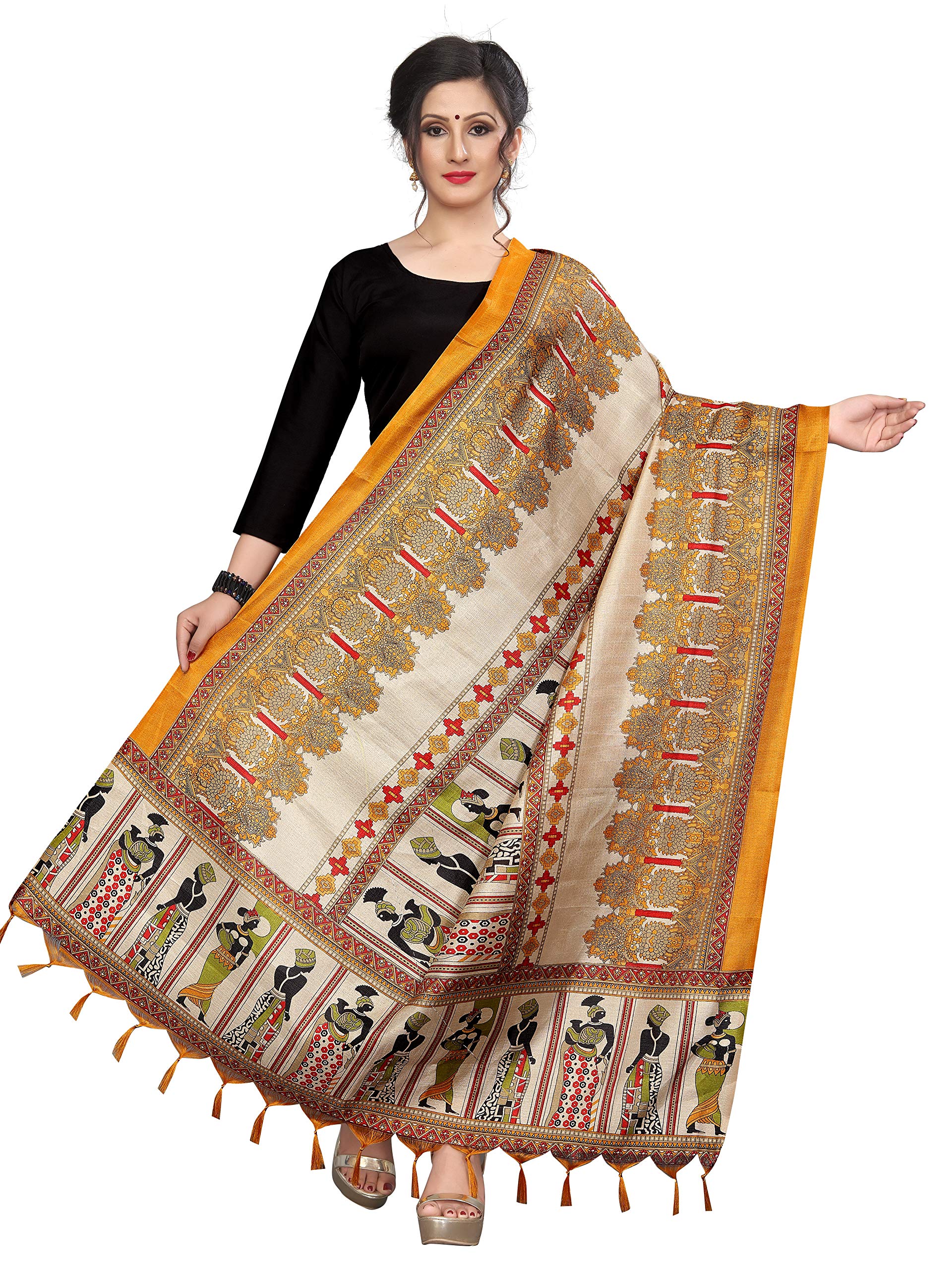 Sidhidata Women's Solid Cotton Silk Dupatta