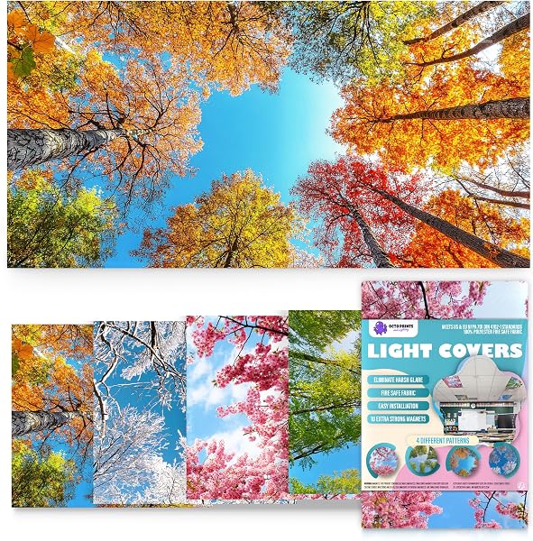 Fluorescent Light Covers for Ceiling Lights - Magnetic Cloud Cover for Fluorescent Or LED Fixture - Must Haves for Teach